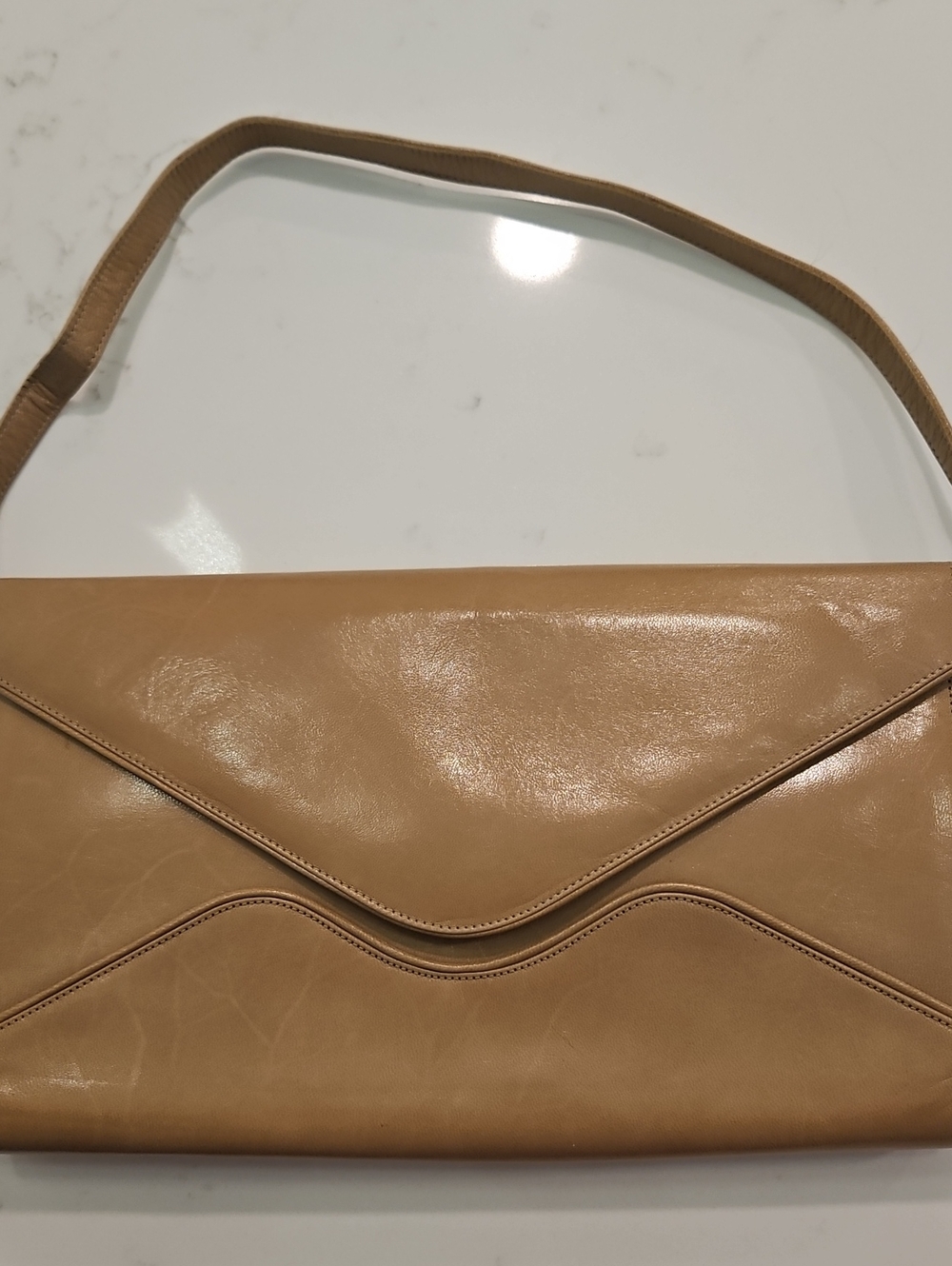 Vtg Charles Jourdan Paris Kid Leather Envelope Bag Clutch Removable Strap EUC - Picture 4 of 9